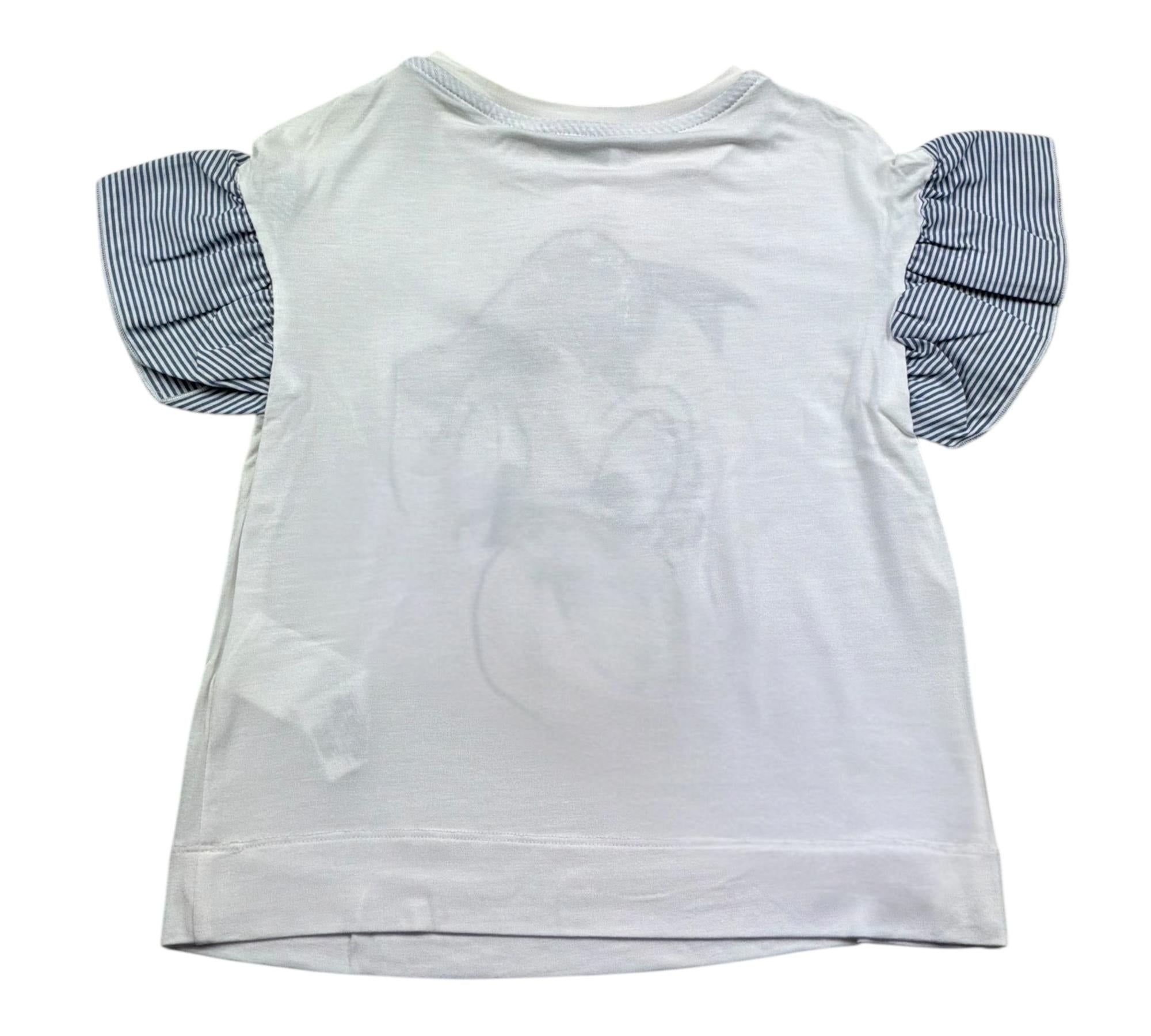 Monnalisa T.Shirt Girocollo Tinta Unita con Stampa Paperino per Bambina 191605S5 BIANCO MONNALISA 