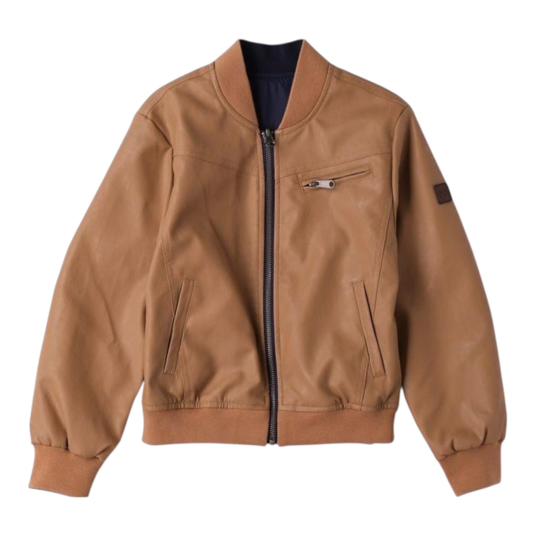 Sarabanda Giubbino In Ecopelle Reversibile Bicolore per Bambino 0B771 CAMMELLO/BLU SARABANDA 