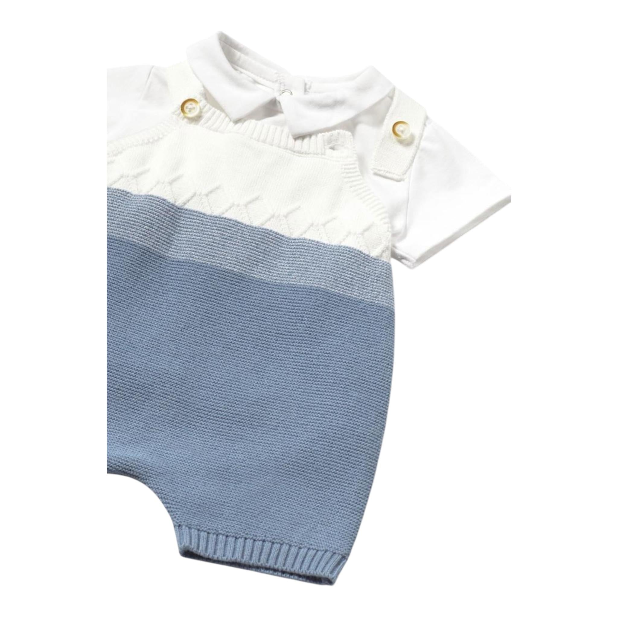 Mayoral Completo 2 Pezzi T-Shirt-Pagliaccetto per Neonato 1607X BIANCO/AZZURRO MAYORAL 