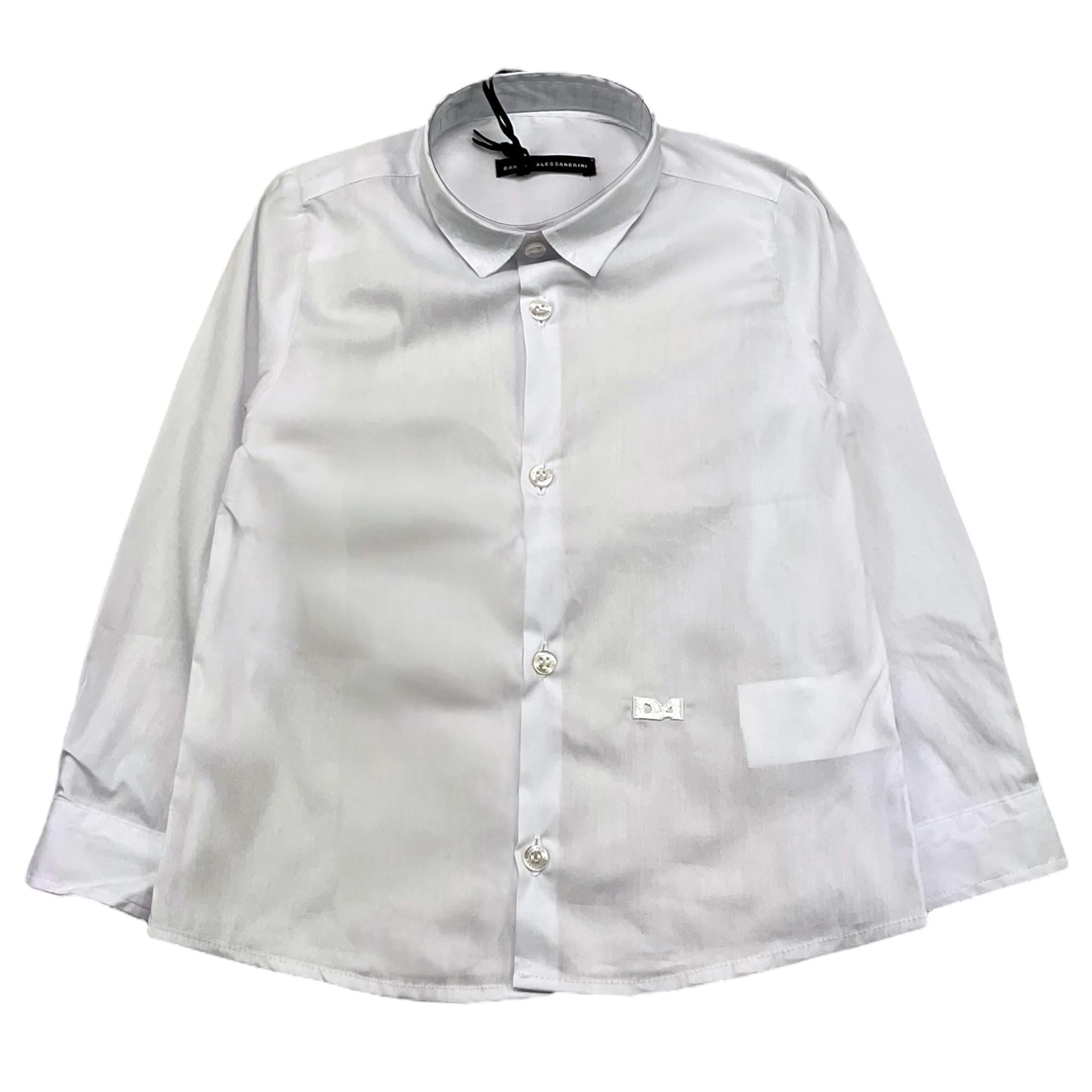 DANIELE ALESSANDRINI camicia manica lunga tinta unita con ricamo iniziale logo Bianco per Neonato 1291C00027 BIANCO DANIELE ALESSANDRINI 