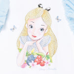 Monnalisa Abito Bicolore con Stampa E Brillantini per Bambina 19E918 BIANCO MONNALISA 