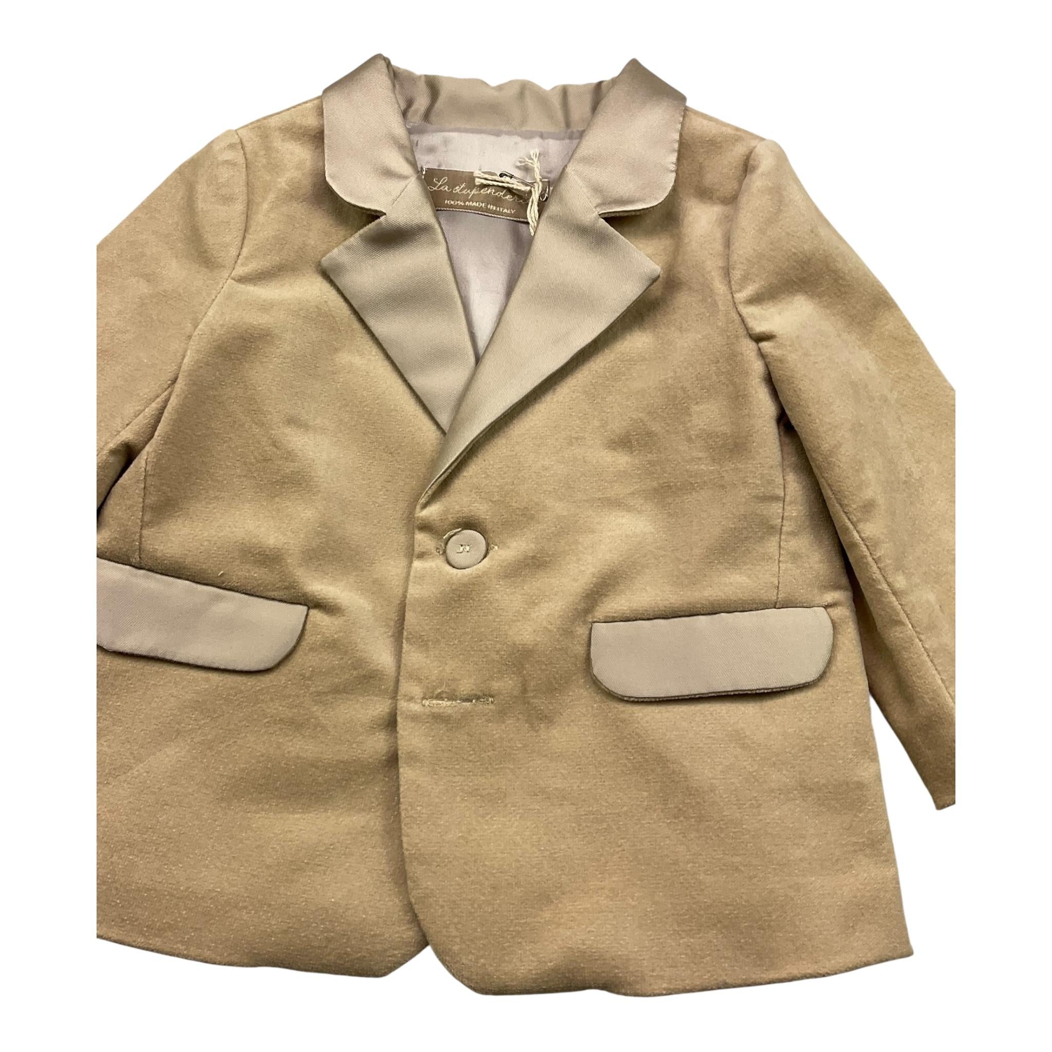 LA STUPENDERIA giacca tinta unita mnopetto Beige per Neonato CCGH51 BEIGE LA STUPENDERIA 