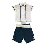 La Stupenderia Completo 2 Pezzi Camicia-Bermuda Bicolore per Neonato CCCT71 BIANCO/BLU LA STUPENDERIA 