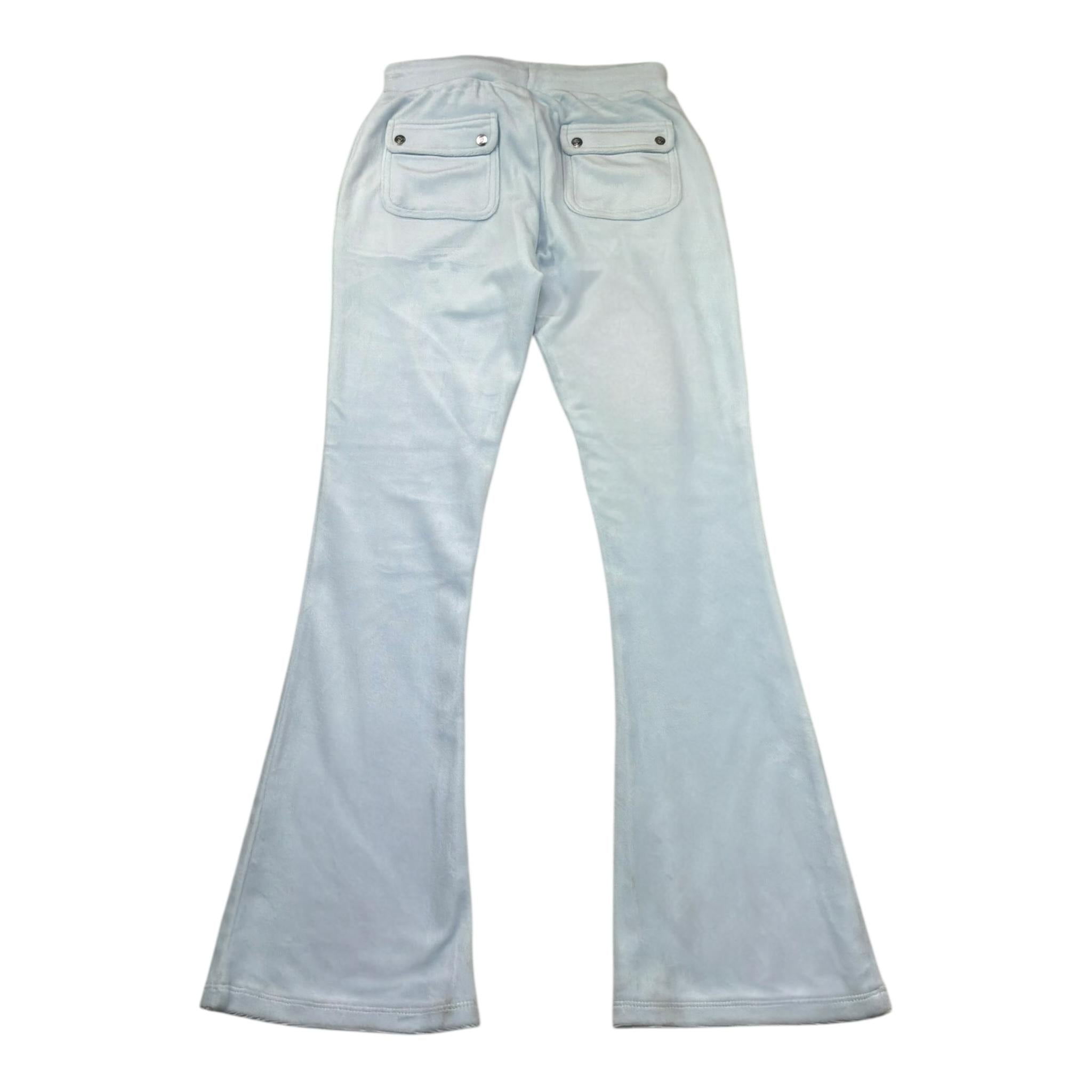 Juicy Couture Pantalone In Velluto Tinta Unita per Bambina JB6744 AZZURRO JUICY COUTURE 