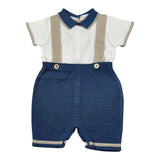 Bimbalo' Pagliaccetto Bicolore Mezza Manica Bianco/Blu per Neonato 7620 BIANCO/BLU BIMBALO' 