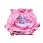 Saint Barth Coulotte Tinta Unita con Stampa per Neonata 00296L ROSA SAINT BARTH 