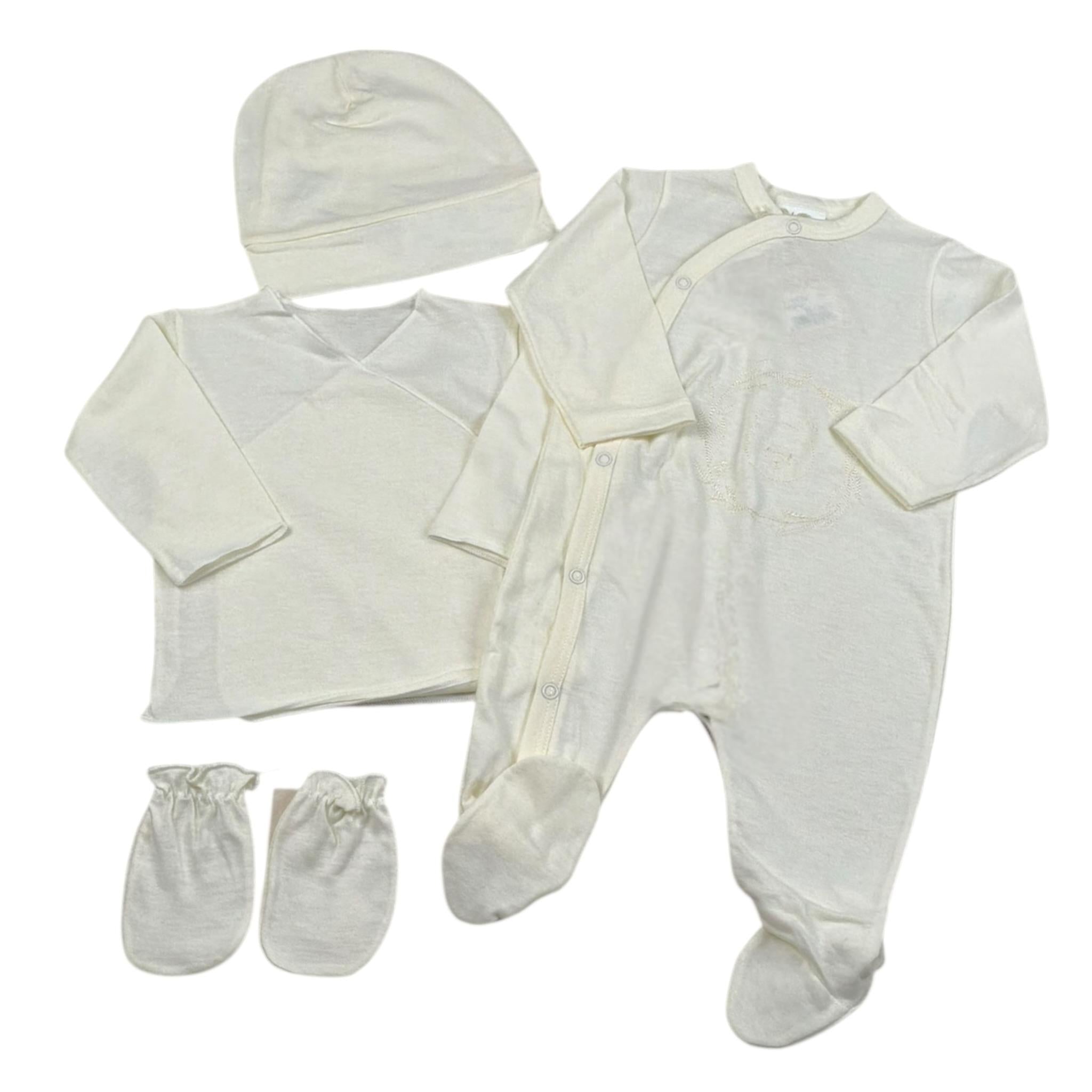 Babyvip Completo 4 Pezzi Tutina-Camicia Della Fortuna-Cappello-Calzini per Neonato T7264 BEIGE BABYVIP 