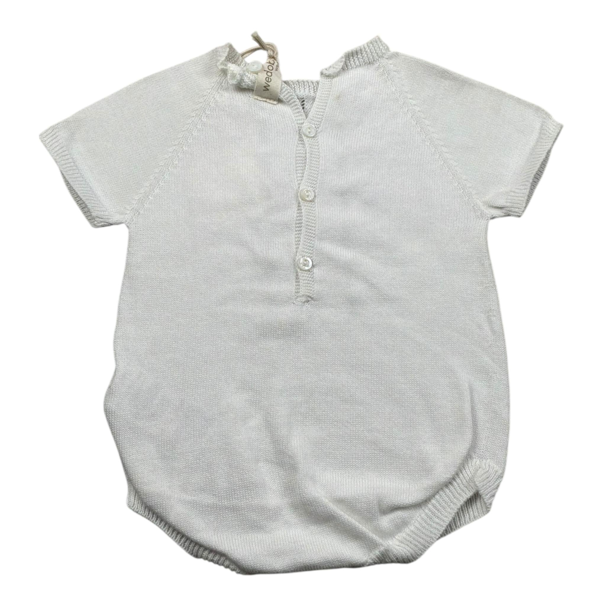 Wedoble Pagliaccetto Mezza Manica Tinta Unita per Neonato V2501305R BIANCO WEDOBLE 