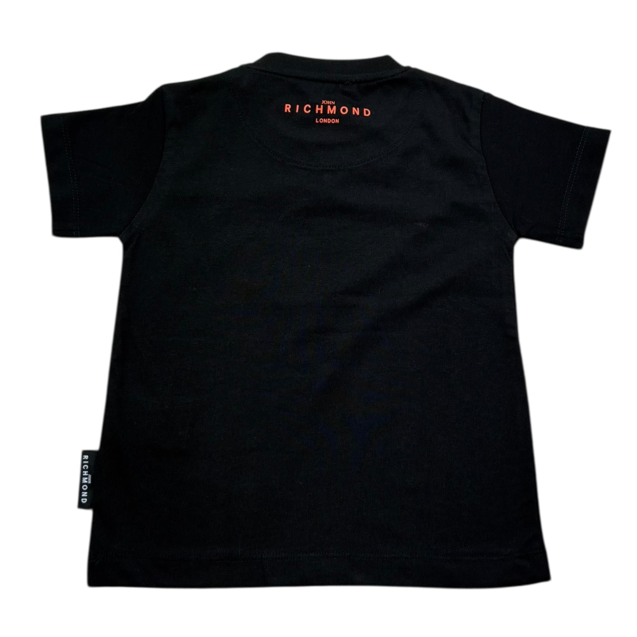 John Richmond T-Shirt Girocollo Tinta Unita con Stampa per Neonato RIP25014TSX NERO JOHN RICHMOND 