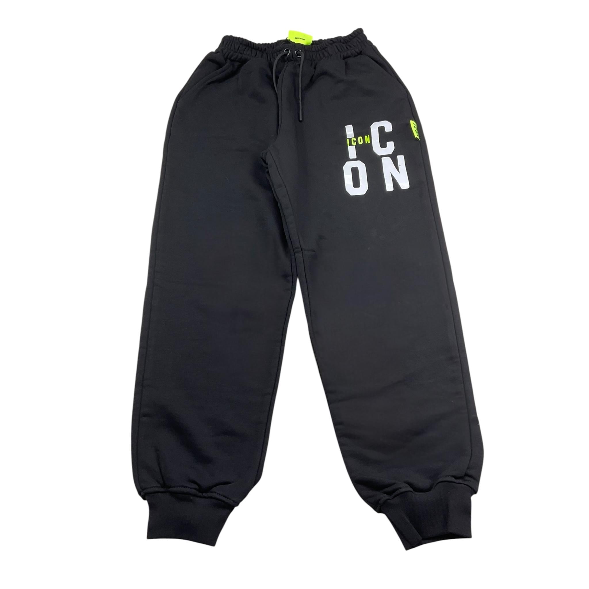 Icon Pantalone Modello Tuta Tinta Unita con Stampa per Bambino IBSP0064802 NERO ICON 