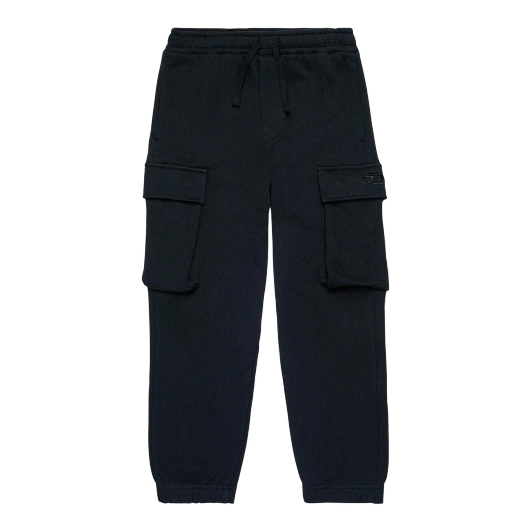 DIESEL pantalone tuta tinta unita tasconi  Nero per Bambino J01966X NERO DIESEL 