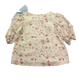 La Stupenderia Camicia Mezza Manica Tinta Unita Fantasia Floreale per Bambina TJTP94 BIANCO LA STUPENDERIA 