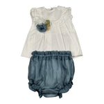 Barcellino Completo 2 Pezzi Camicia-Culotte per Neonata 120816 BIANCO/BLU BARCELLINO 