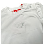 Diesel T-Shirt Girocollo Tinta Unita con Stampa per Neonato K005633 BIANCO DIESEL 