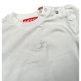 Diesel T-Shirt Girocollo Tinta Unita con Stampa per Neonato K005633 BIANCO DIESEL 