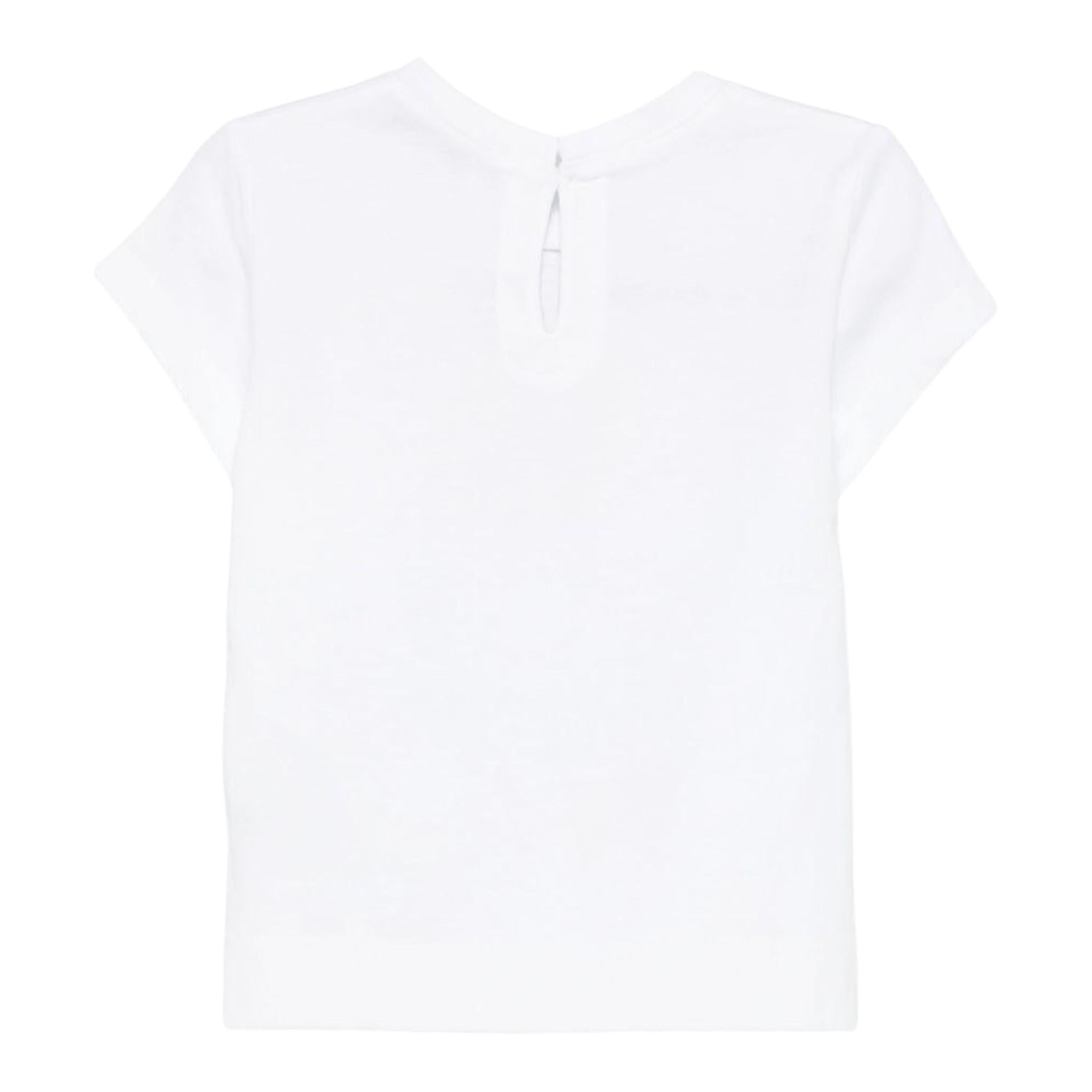 Monnalisa T-Shirt Girocollo Tinta Unita con Stampa per Neonata 39E614 BIANCO MONNALISA 