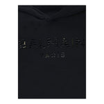 BALMAIN felpa chiusa con cappuccio tinta unita con logo Nero per Bambino BV4P00 NERO BALMAIN 