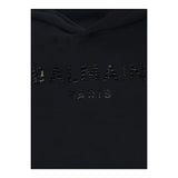BALMAIN felpa chiusa con cappuccio tinta unita con logo Nero per Bambino BV4P00 NERO BALMAIN 