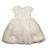 Abel & Lula Abito Mezza Manica Tinta Unita con Tulle per Bambina 5055 BIANCO ABEL & LULA 