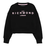 John Richmond Felpa Chiusa Girocollo Tinta Unita con Logo per Bambina RGP25003FE NERO JOHN RICHMOND 
