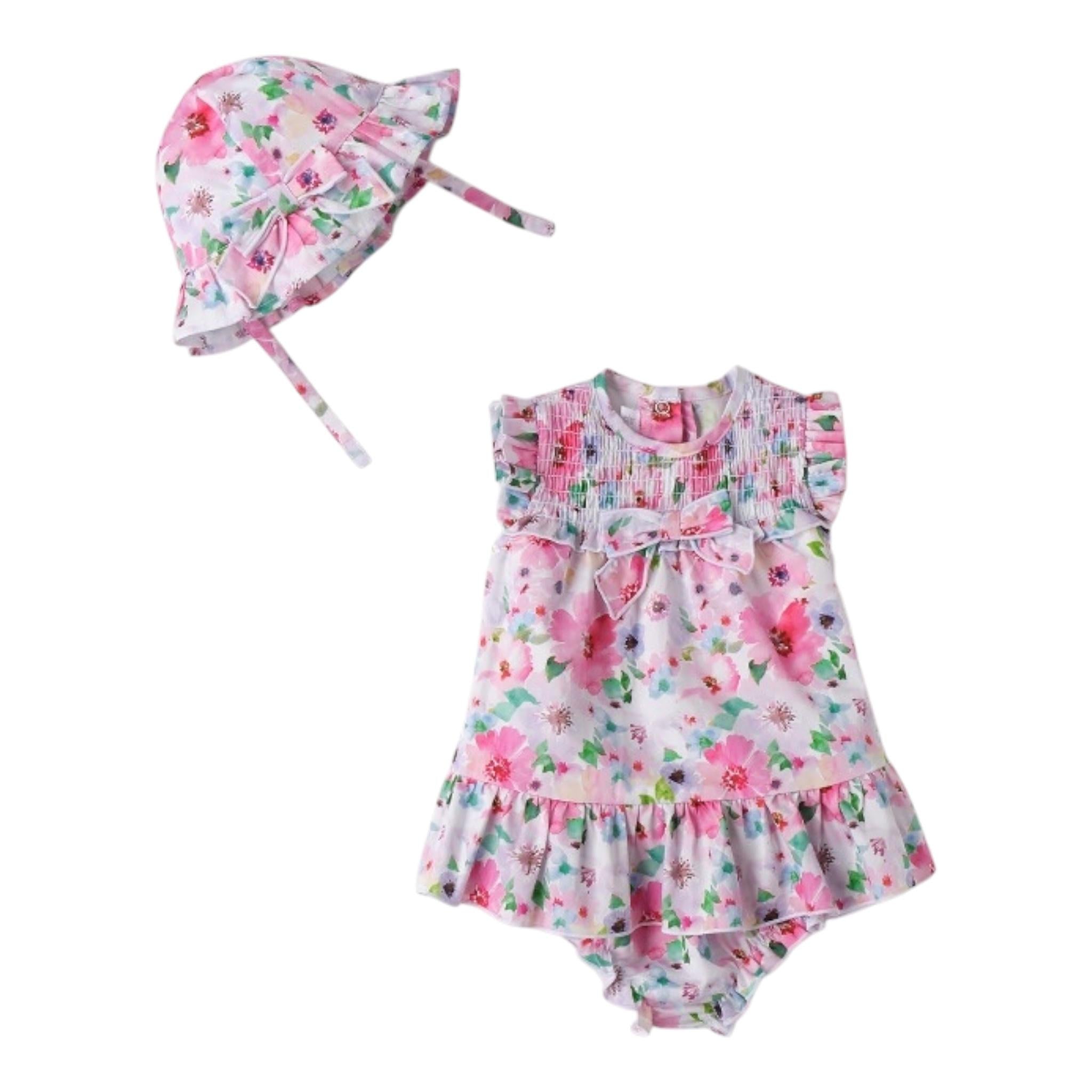 Minibanda Completo 3 Pezzi Cappello-T-Shirt-Coulotte per Neonata 3B784 BIANCO MINIBANDA 