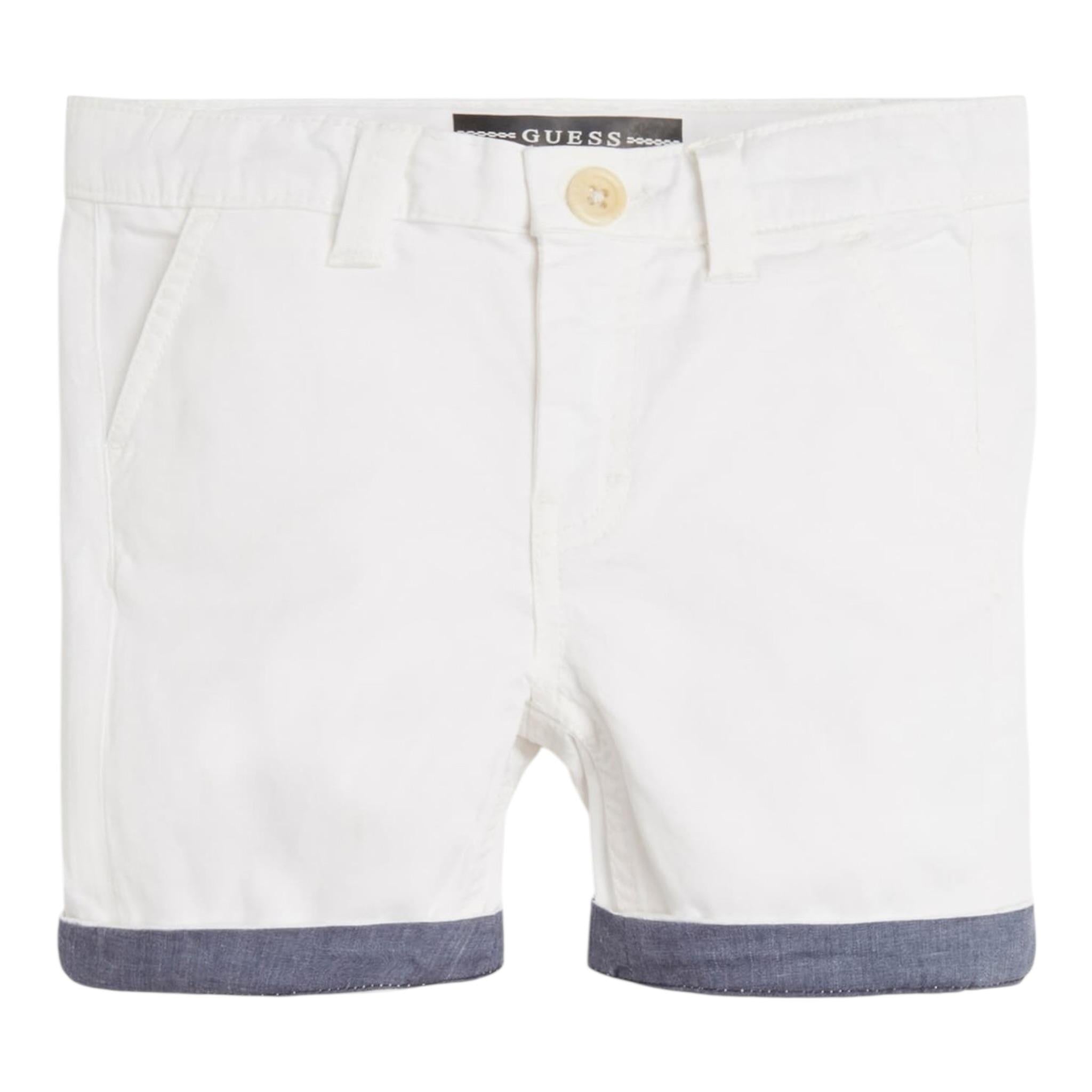 Guess Bermuda Tinta Unita con Girovita Regolabile per Neonato I1RD04WD3T0 BIANCO/BLU GUESS 