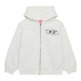 DIESEL felpa tinta unita con zip e cappuccio Bianco per Bambino J02001 BIANCO DIESEL 