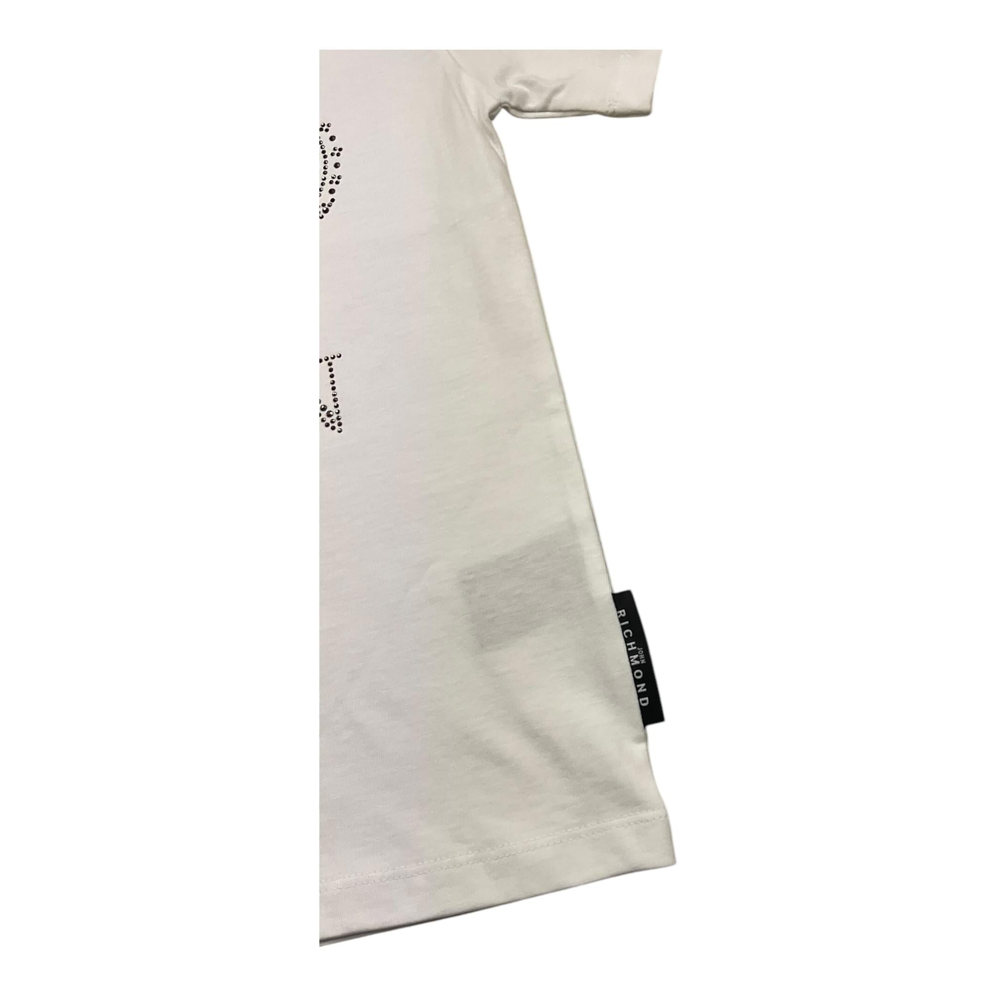 JOHN RICHMOND t-shirt girocollo tinta unita con stampa in contrasto Bianco per Bambina RGA25051TS BIANCO JOHN RICHMOND 
