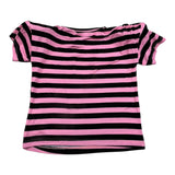 John Richmond T-Shirt Bicolore con Fantasia A Righe per Bambina RGP26132TS ROSA/NERO JOHN RICHMOND 