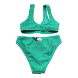 Mefui Costume 2 Pezzi Slip-Fascia Tinta Unita per Bambina MJ250410GN VERDE MEFUI 