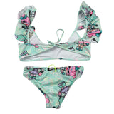 Mousse Costume 2 Pezzi Slip-Fascia per Bambina COSTUDOL VERDE ACQUA MOUSSE 