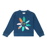 STELLA McCARTNEY felpa chiusa girocollo tinta unita con stampe in contrasto Blu per Bambina TT4B80J BLU STELLA McCARTNEY 