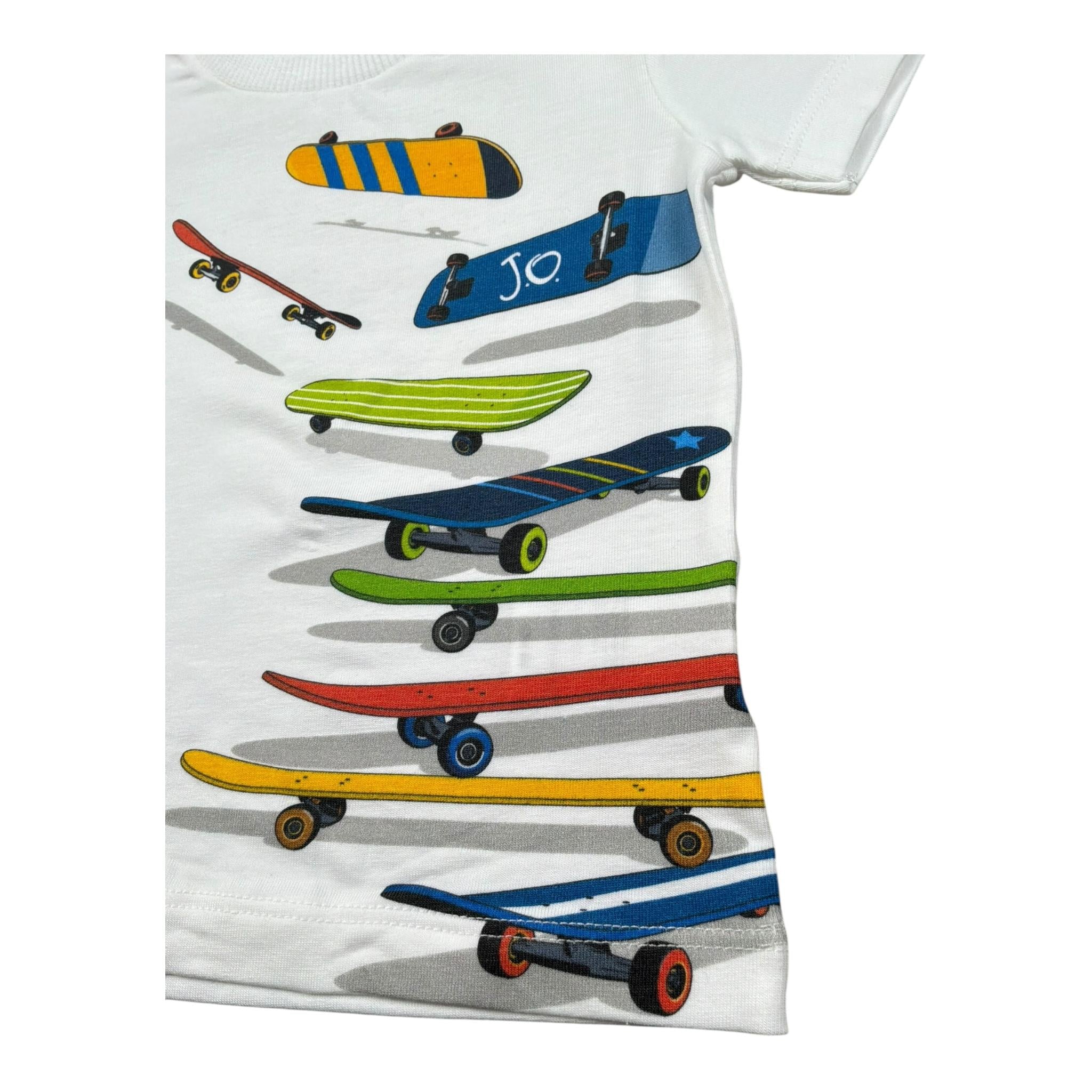 J.O. Milano T-Shirt Girocollo Tinta Unita con Stampe per Neonato 576N3 BIANCO J.O. MILANO 