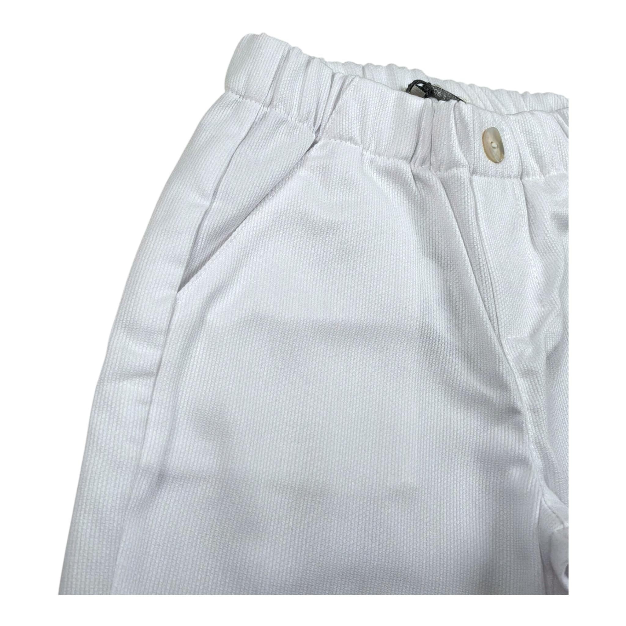 J.O. Milano Pantalone Tinta Unita con Elastico In Vita per Neonato 574A1 BIANCO J.O. MILANO 