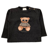 NANAN shirt girocollo tinta unita con stampa in contrasto Nero per Neonato I2423818N NERO NANAN 