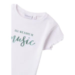 Sarabanda T-Shirt Girocollo tinta unita con Stampa Bianco per Bambina 0B445 BIANCO SARABANDA 