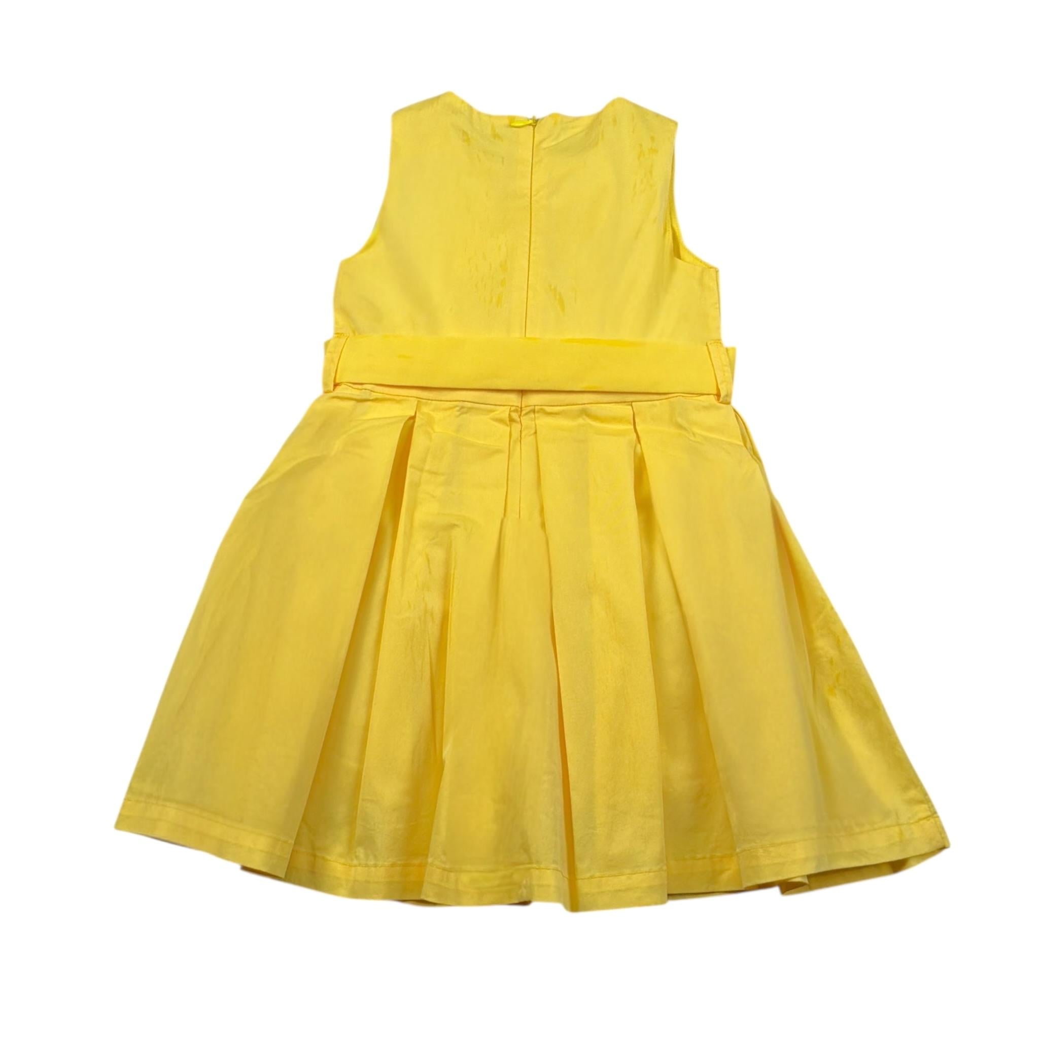 Y-Clu Abito Tinta Unita Giromanica per Bambina YEB004 GIALLO Y-CLU 