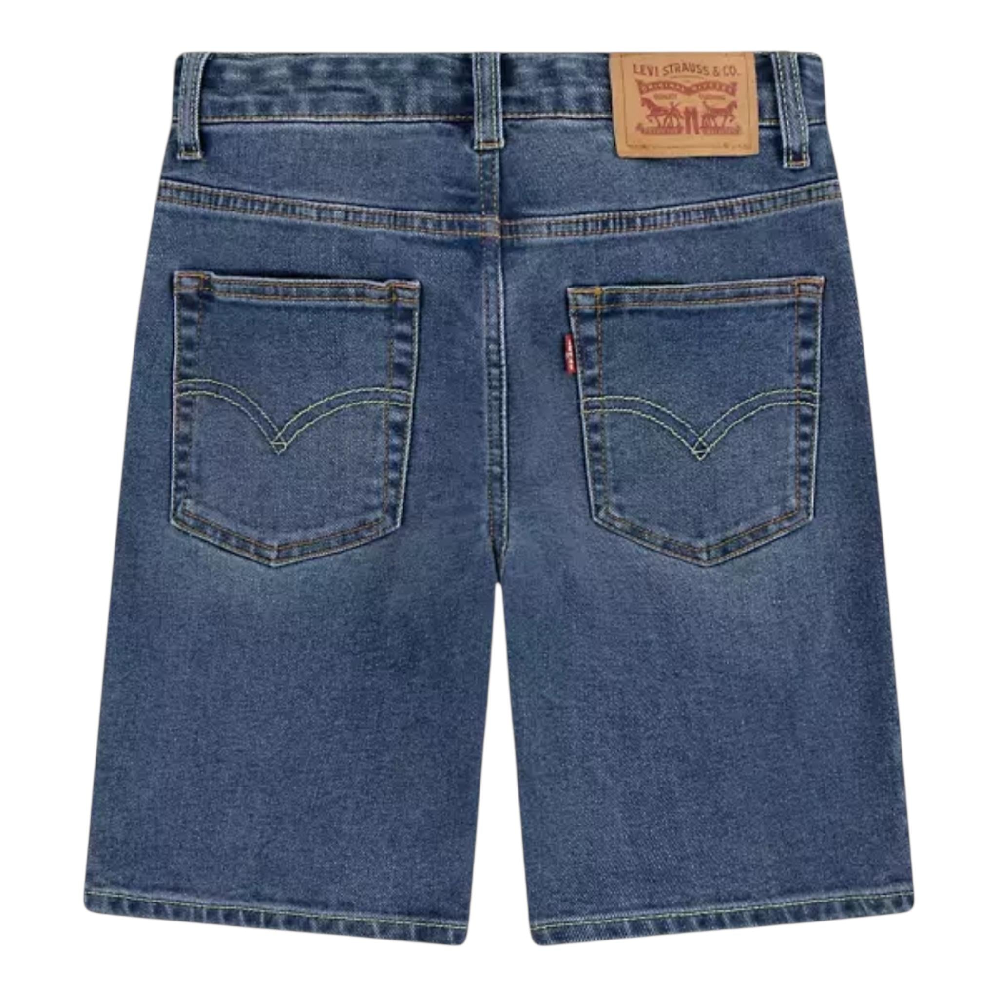 Levi'S Bermuda In Denim Tinta Unita con Girovita Regolabile per Bambino 9EM374 BLU LEVI'S 