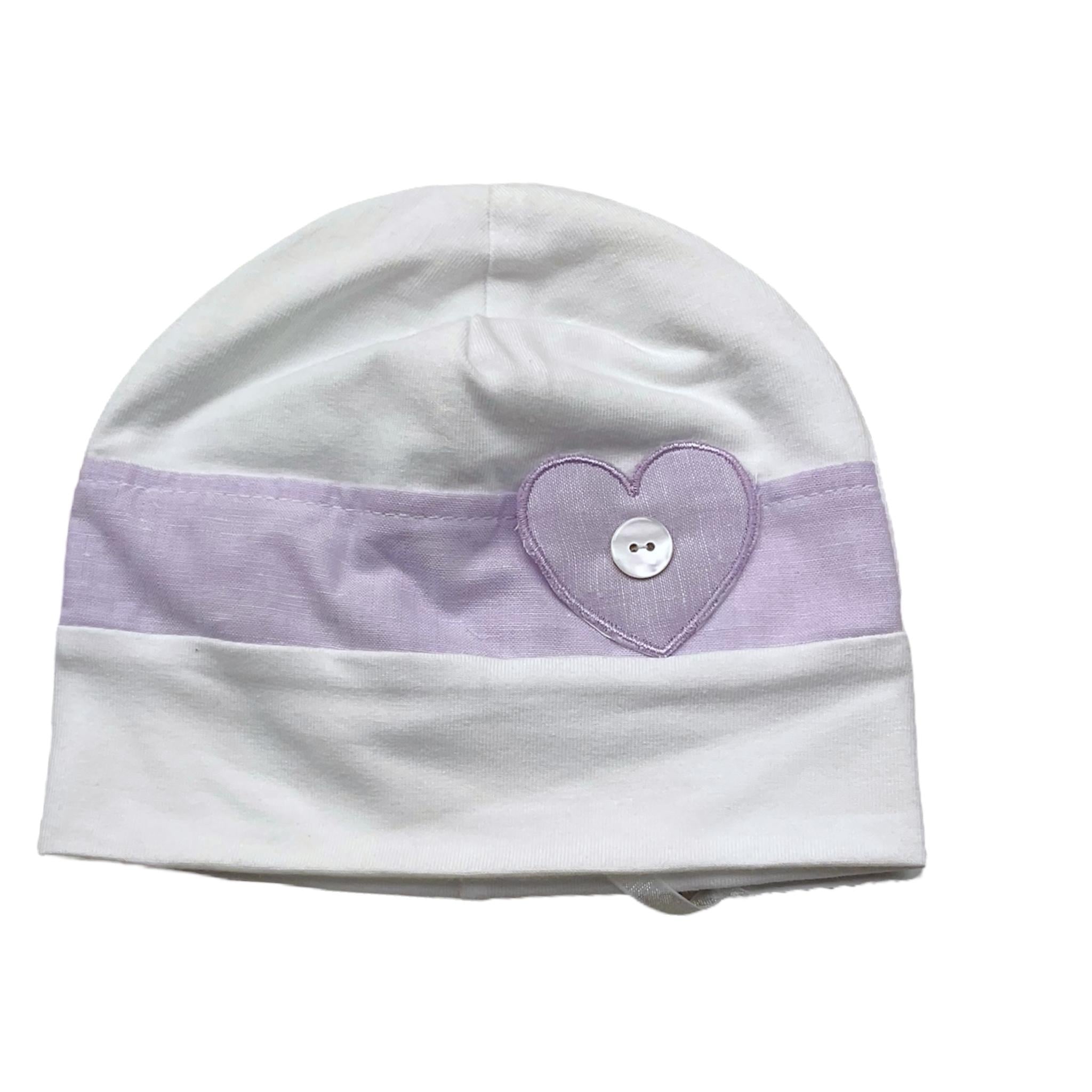 I Delfi Cappello Bicolore con Stampa per Neonata 25P5064 BIANCO/LILLA I DELFI 