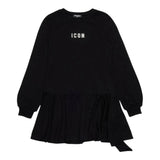 DSQUARED2 abito tinta unita girocollo con billantini Nero per Bambina DQ2673 NERO DSQUARED2 