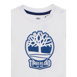 Timberland T-Shirt Girocollo Tinta Unita con Stampa per Neonato T60506NX BIANCO TIMBERLAND 