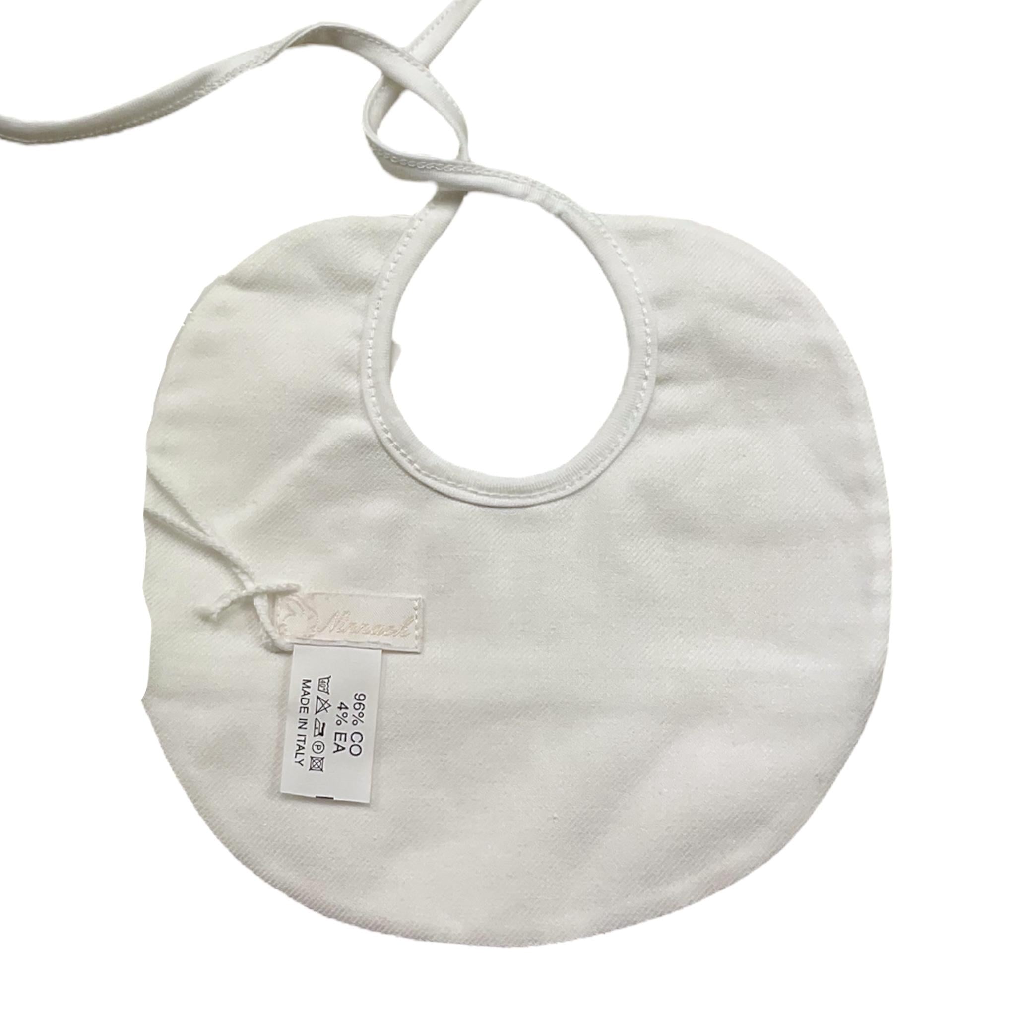 Ninnaoh Bavetta Tinta Unita con Fantasia Fiori per Neonata E25BA68 BIANCO NINNAOH 