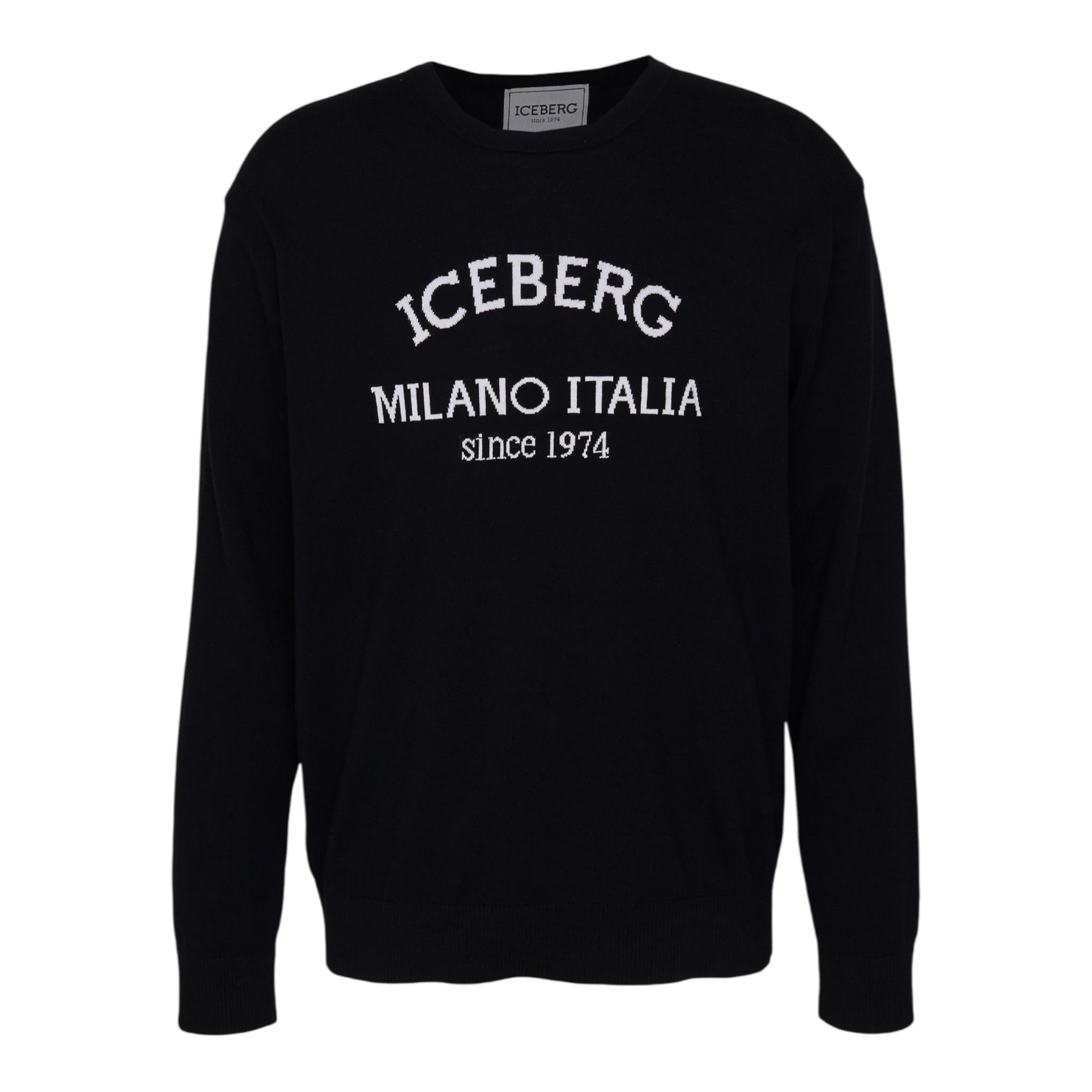 ICEBERG maglia girocollo tinta unita con logo Nero per Bambino MGICE5317J NERO ICEBERG 