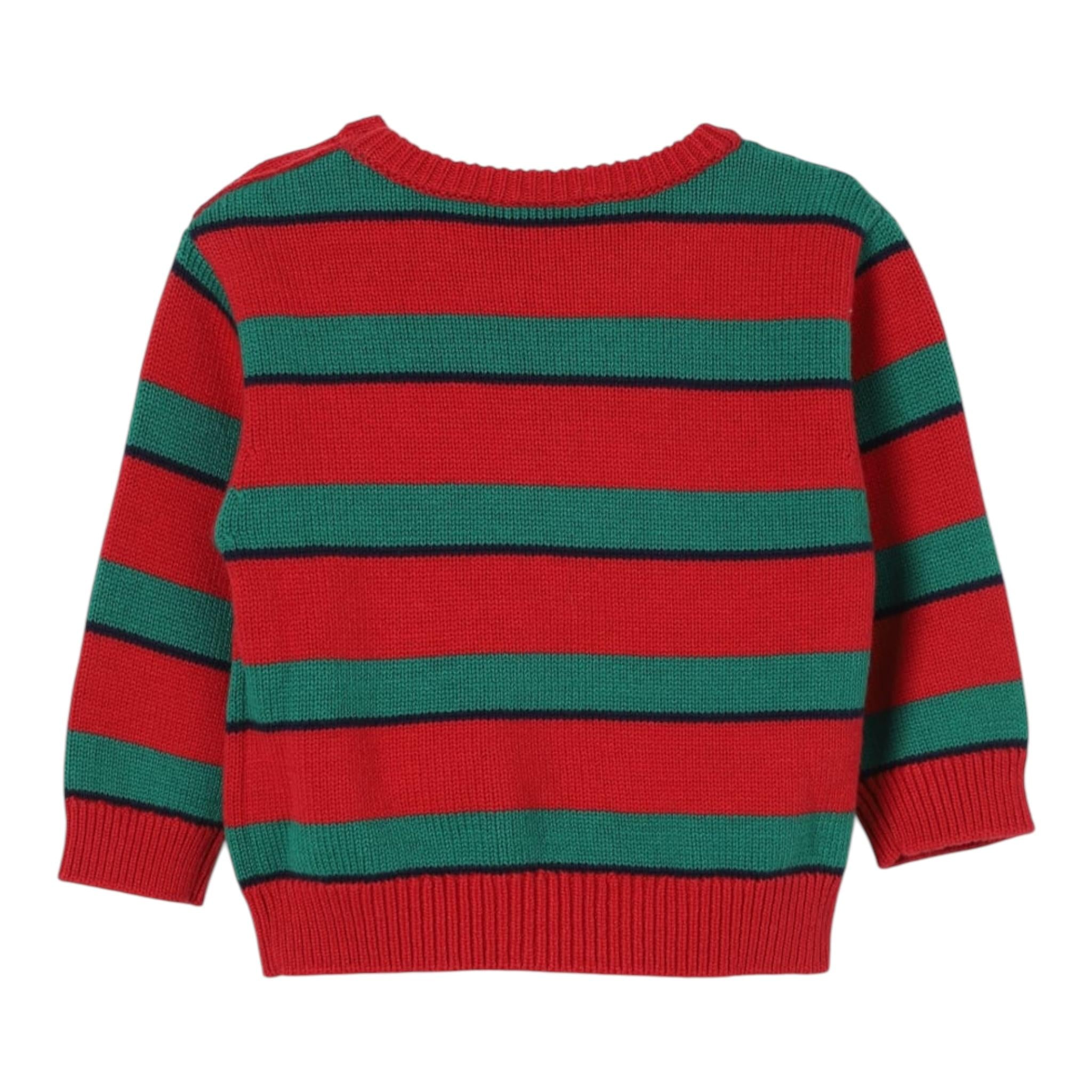 MOSCHINO maglia girocollo fantasia a righe con ricamo orso Rosso/verde per Neonato MXW00J ROSSO/VERDE MOSCHINO 