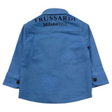 TRUSSARDI camicia manica lunga tinta unita con stampe in contrasto Azzurro per Neonato TIA25119CA AZZURRO TRUSSARDI 