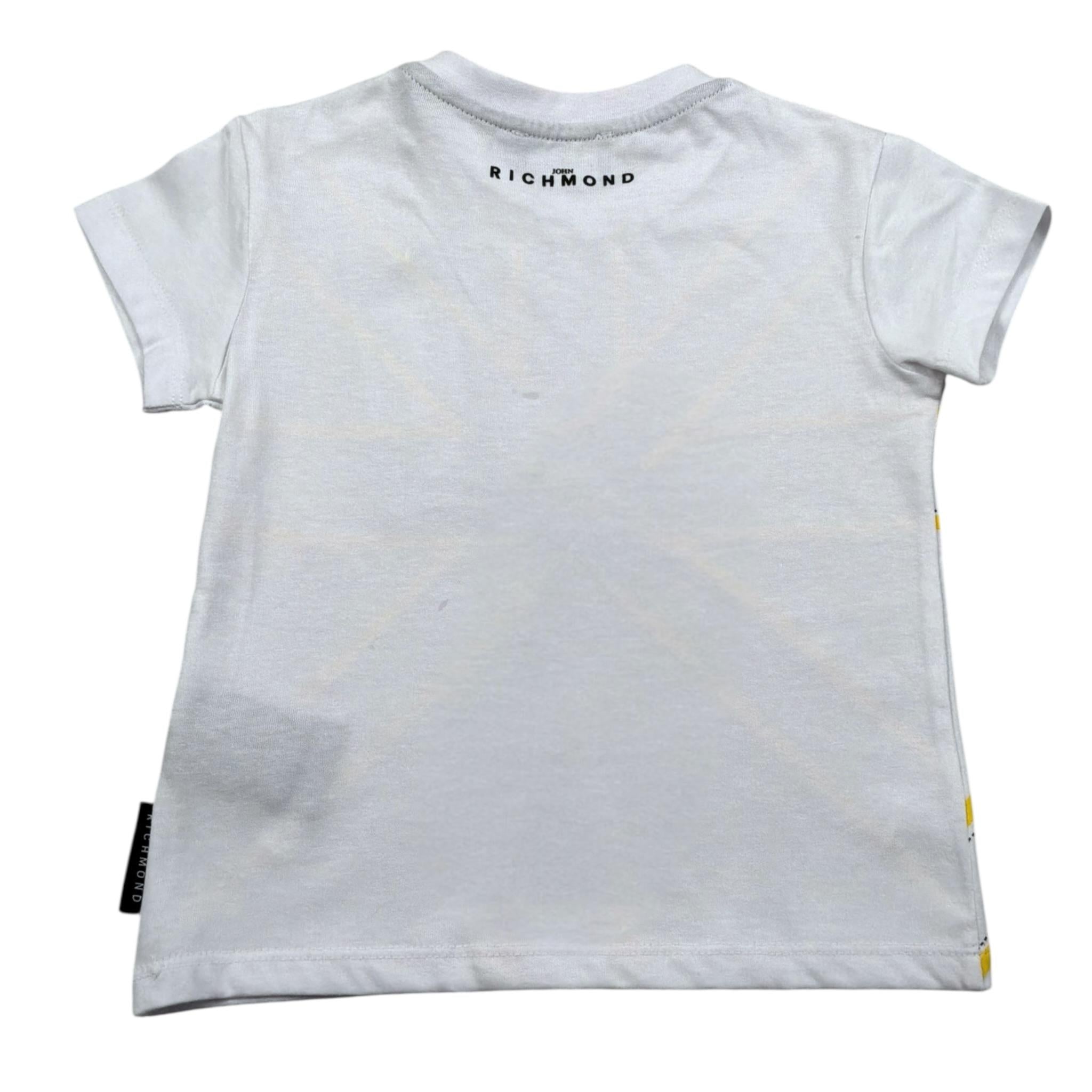 John Richmond T-Shirt Girocollo Tinta Unita con Stampa per Neonato RIP25077TSX BIANCO JOHN RICHMOND 