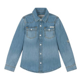 Guess Camicia Manica Lunga In Denim per Neonato N5RH05D5K80X AZZURRO GUESS 