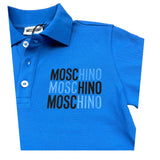Moschino Polo Mezza Manica Tinta Unita per Bambino HVM03Y COBALTO MOSCHINO 