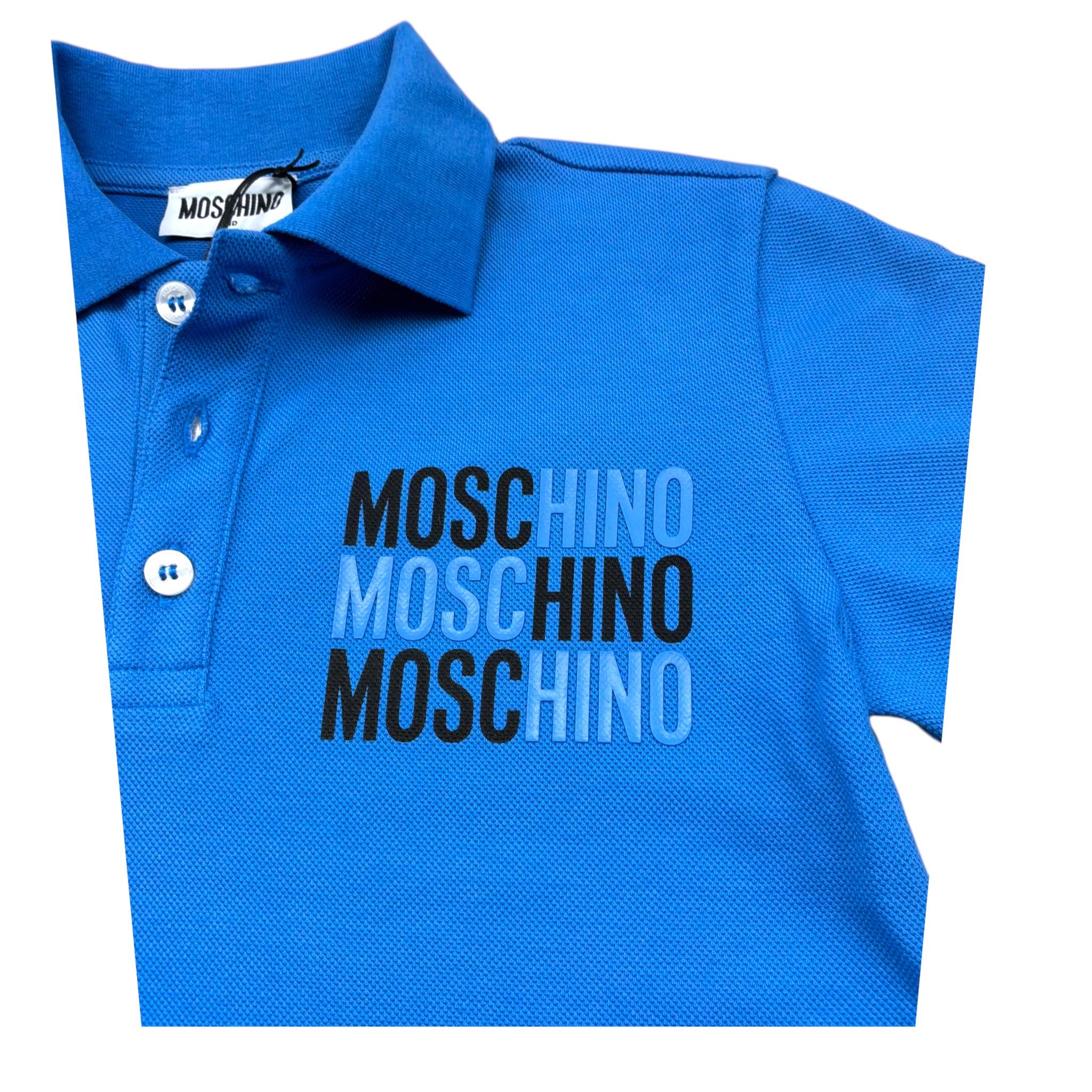 Moschino Polo Mezza Manica Tinta Unita per Bambino HVM03Y COBALTO MOSCHINO 
