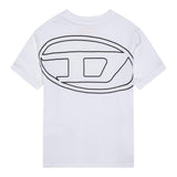 Diesel T-Shirt Girocollo Tinta Unita con Logo per Bambino J02276 BIANCO DIESEL 